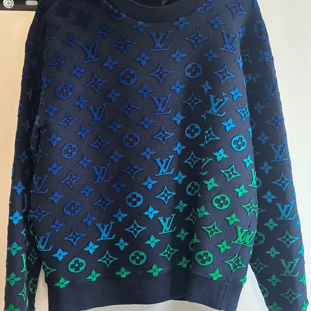 Louis Vuitton Blue and Green Crewneck Sweater